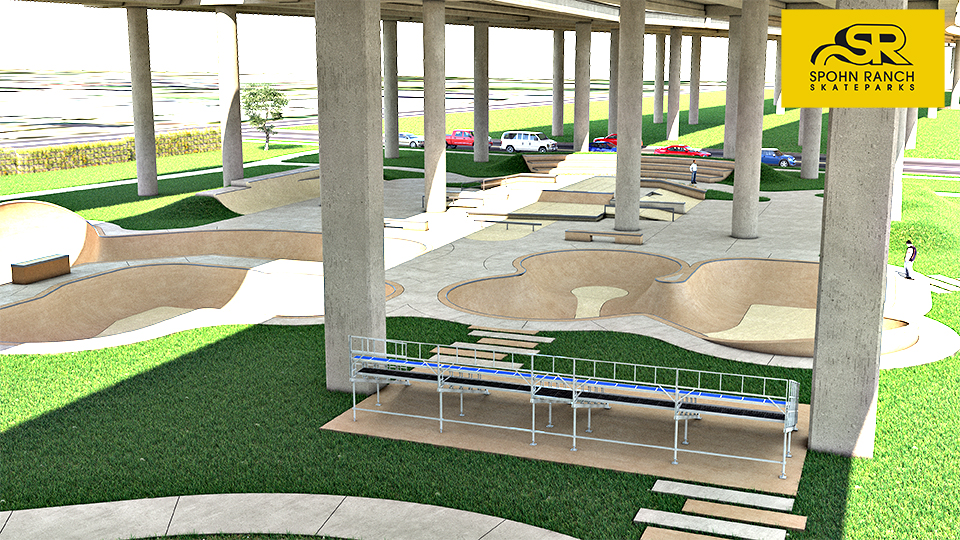 3-D rendering of Spohn Ranch Skatepark
