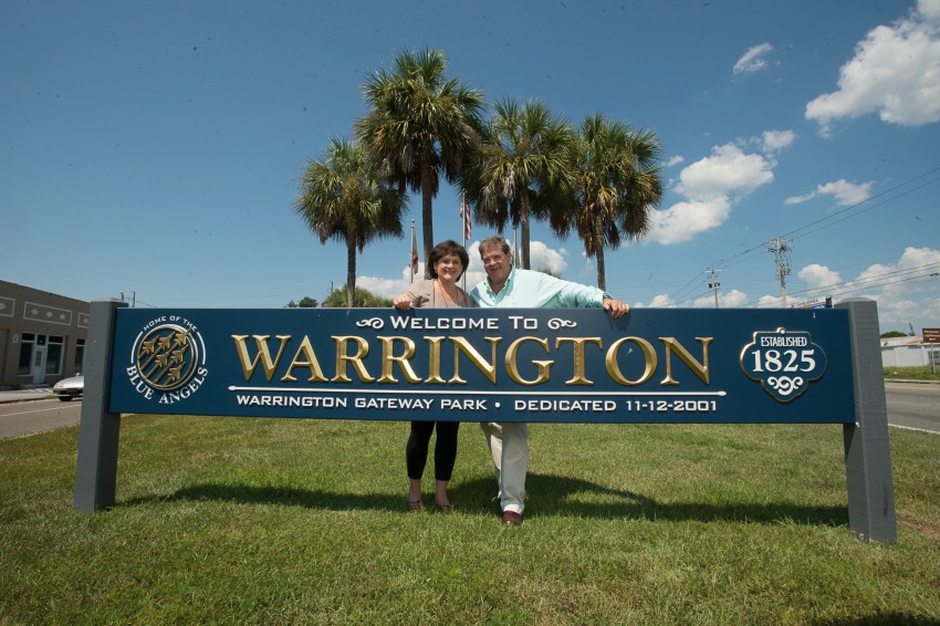 {{business_name}}Jennifer and Randy Ponson who have started the Bring Warrington Back group at the Warrington Gateway Park Friday, August 14, 2015. (Michael Spooneybarger/ Studer Community Institute)