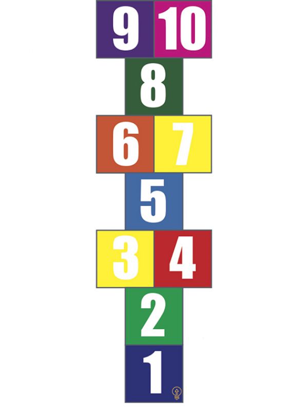 Artwork showing multi-color squares with numbers 1 to 10